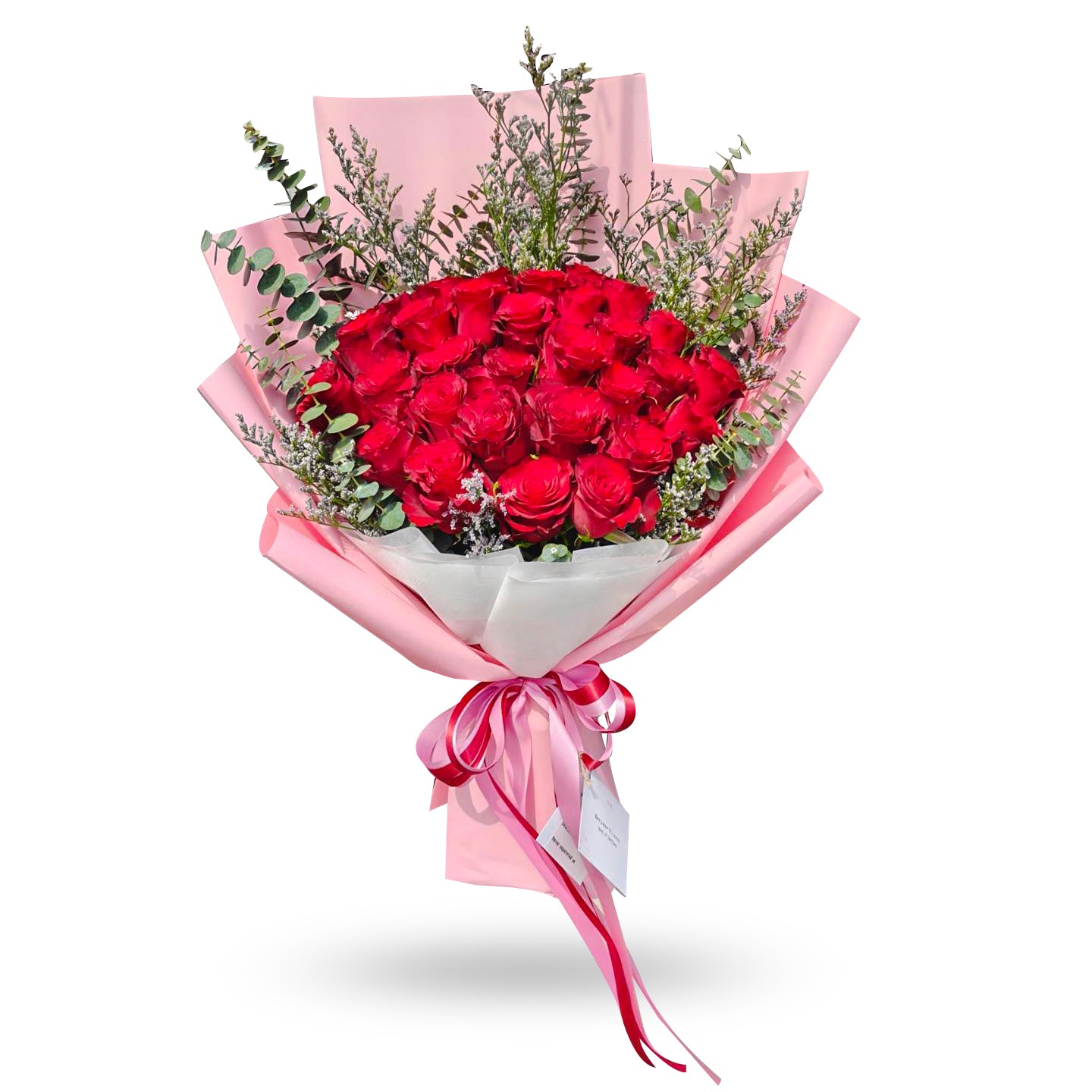 ช่อดอกกุหลาบแดง 30 ดอก "Crimson Delight"