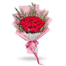 "Sweet Care" Bouquet Of 30 Red Roses - Phuket