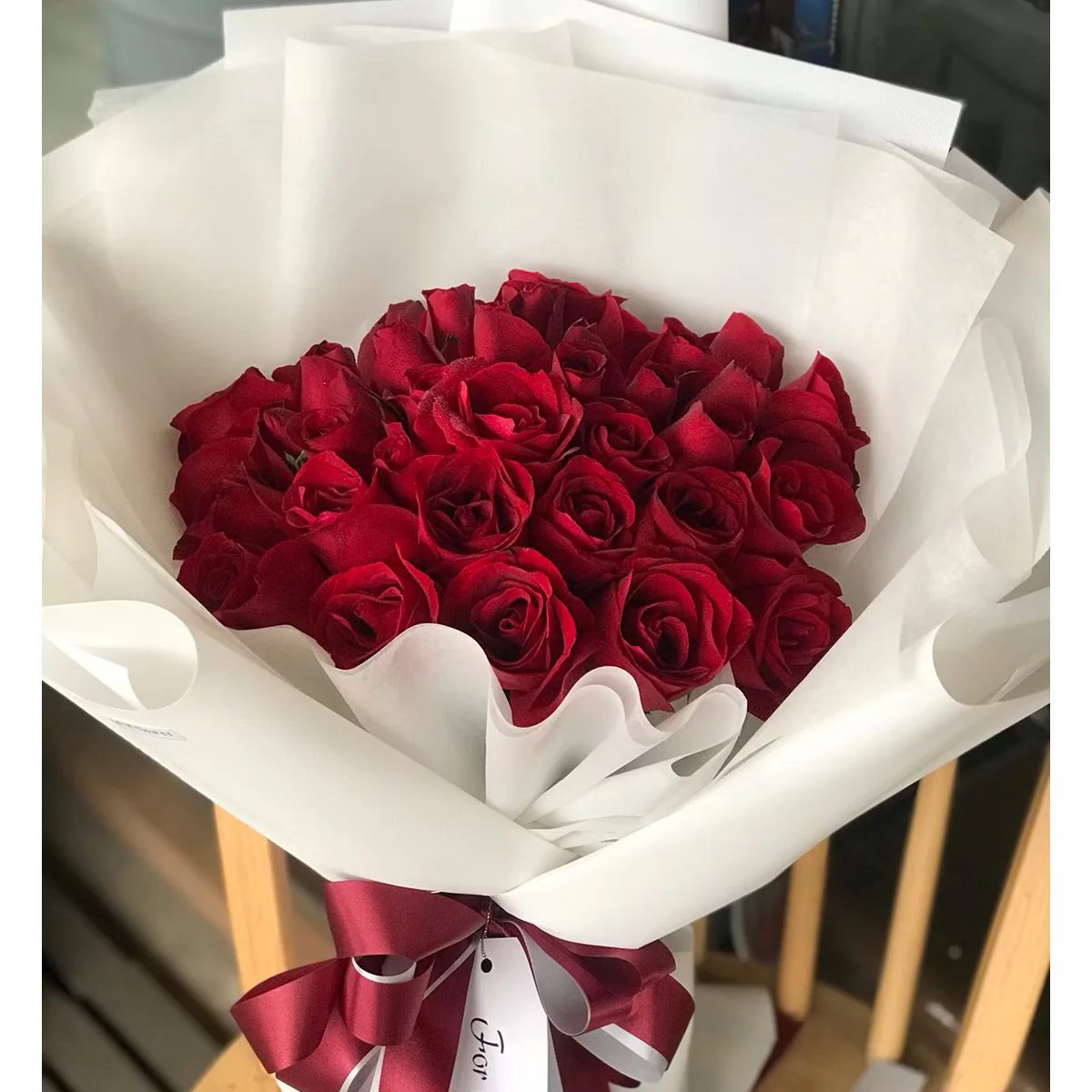"Deep Love" Bouquet Of 20 Red Roses - Valentine's collection