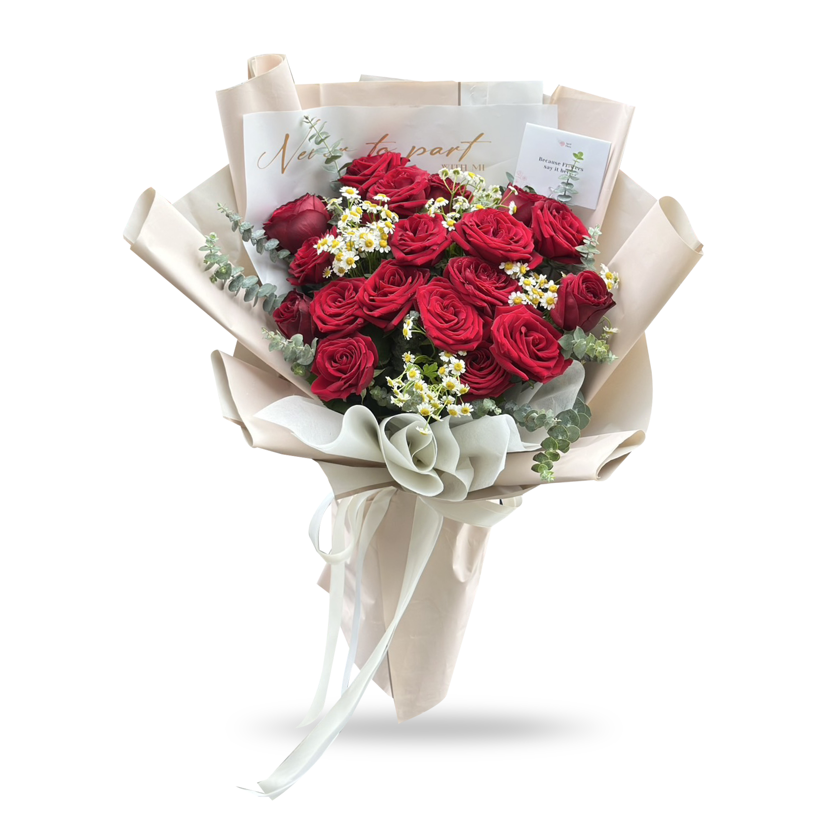 Daisy & Roses – 20 Red Roses Bouquet