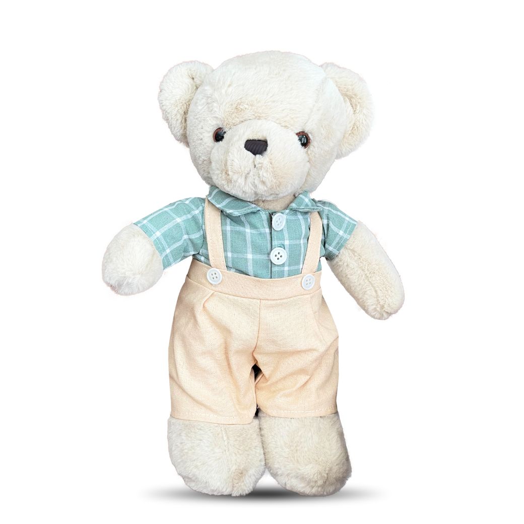 Teddy Bear with Olive Shirt (H 40 CM)