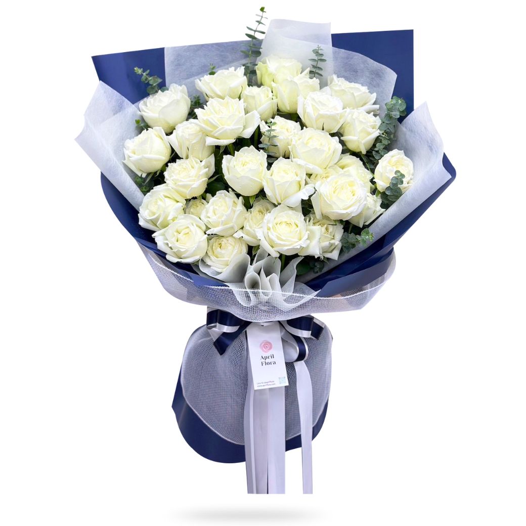 "The Rose" Bouquet Of 30 White Roses