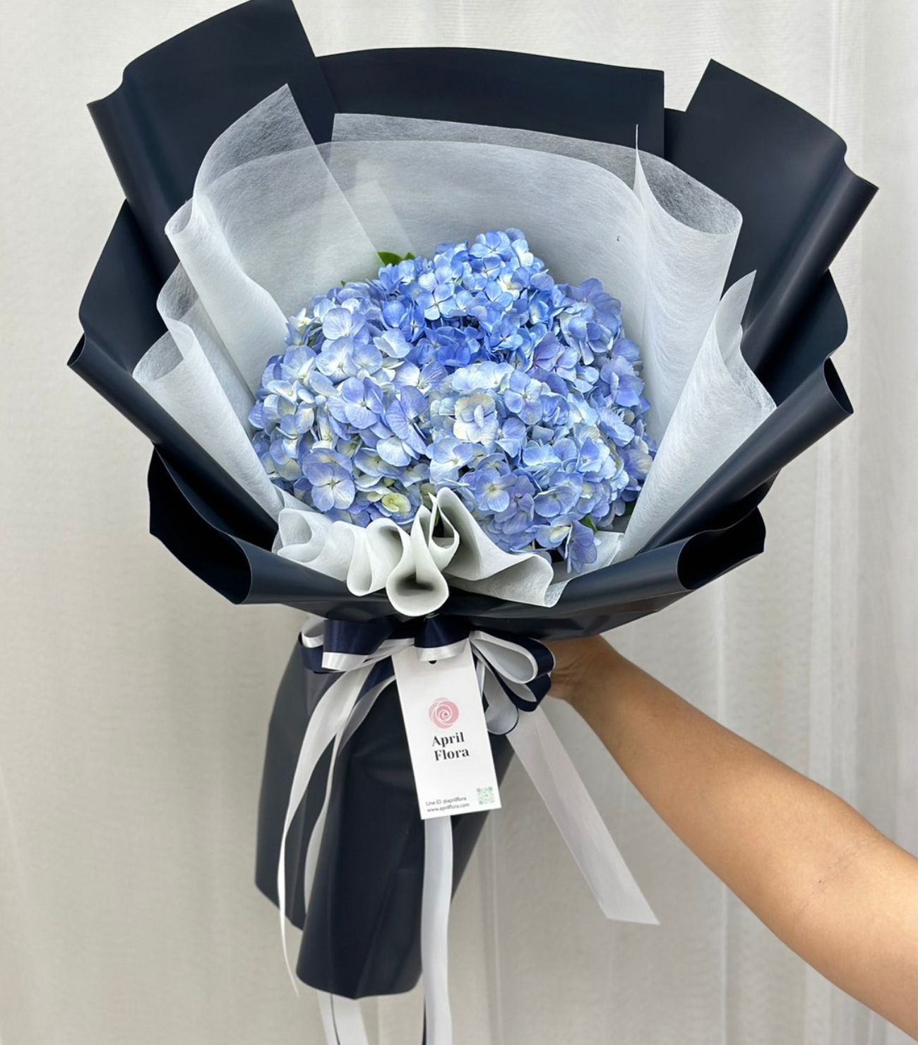 Pastel Blue Bouquet With Hydrangea