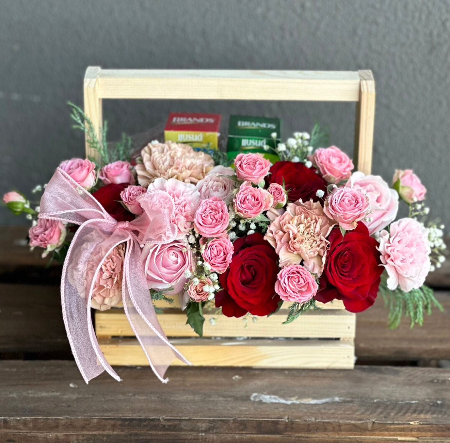 "Love & Caring" Basket Of Flowers with Bird-Nest and Chicken Essence