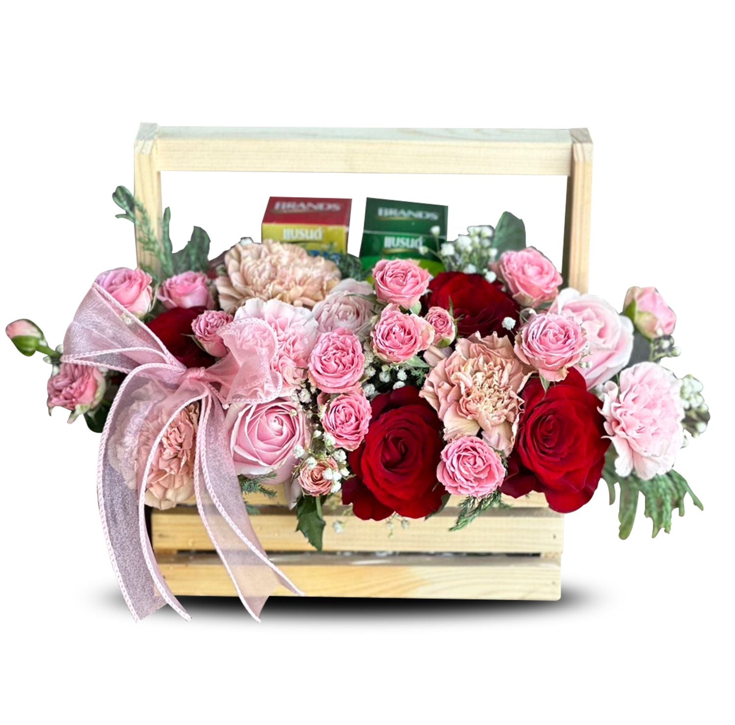 "Love & Caring" Basket Of Flowers with Bird-Nest and Chicken Essence