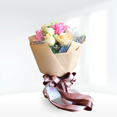 Magic Bouquet Of Pastel Roses And Lisianthus