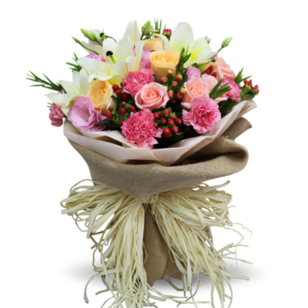 Tender Bouquet Of Lilies And Roses - April Flora